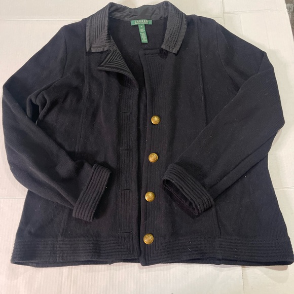 Vintage LRL 1X single breasted blazer. Gold vintage engraved buttons old money - Picture 3 of 10